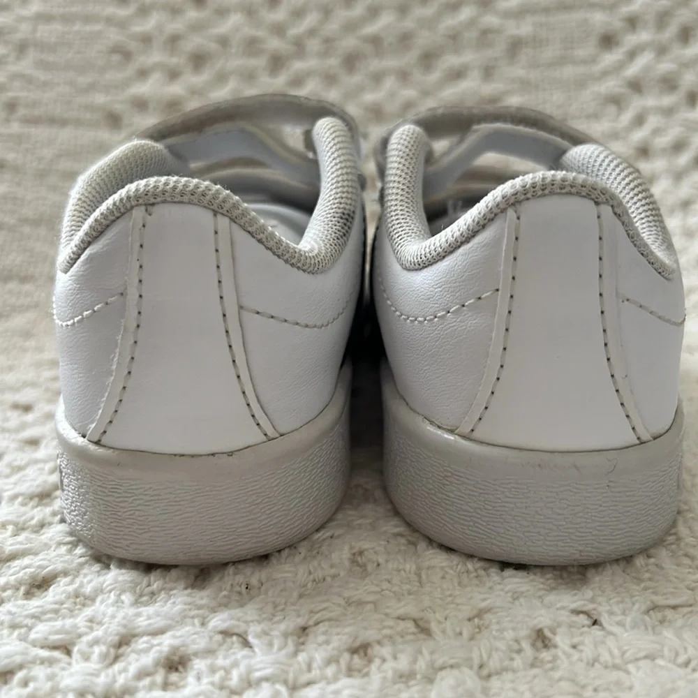 Adidas Kids White and Black Velcro Sneakers size 6K